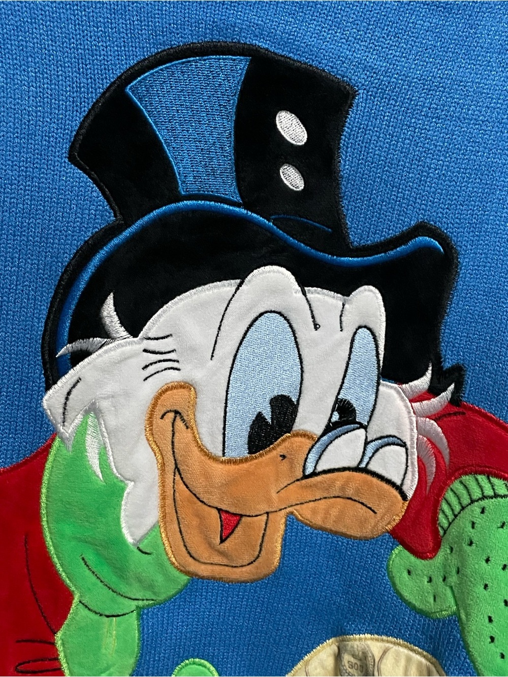 Disney Scrooge Monobrend Blue Turtleneck Sweater Oversized Women’s Medium - Picture 8 of 14
